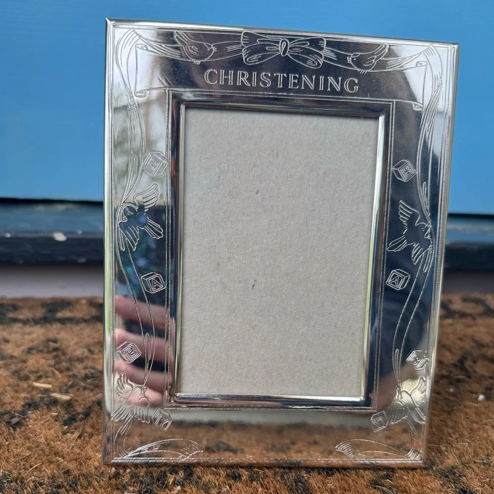 Photo Frame Silver Christening Baby Engraved